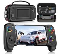 Controller per telefono per iOS/Android, controller da gioco mobile con luce LED, joystick aggiornati, batteria, turbo, manopole per il pollice, gamepad da gioco portatile, app Keylinker, nero
