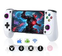 Controller per telefono per iPhone/Android, controller da gioco mobile con joystick effetto Hall, supporto per custodia del telefono, luce dinamica fredda, funzione turbo, doppia vibrazione