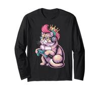 Controller per Videogiochi Gamer Womens Mens Retro Princess Cat Maglia a Manica