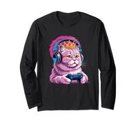 Controller per Videogiochi Gamer Womens Mens Retro Princess Cat Maglia a Manica