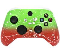 Controller personalizzato aerografato a mano compatibile con Xbox Series X/S e Xbox One (serie X/S verde e rosso bianco gocciolamento)