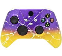 Controller personalizzato aerografato a mano compatibile con Xbox Series X/S e Xbox One (serie X/S viola e giallo bianco gocciolamento)