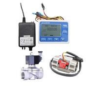 Controller quantitativo di flusso con display digitale DN25 + sensore di flusso d'acqua da 1" + elettrovalvola for controllare e visualizzare il flusso del liquido
