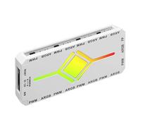 Controller RGB - 12 cm ARGB appassionati di PC | 3 pin PWM hub ABS materiale base magnetica telecomando - controllo LED per case computer illuminazione raffreddamento e installazione desktop