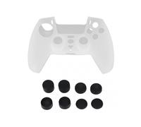 Controller Silicone Protective Cover Non Slip Silicone Sleeve with 8 Thumb Grips for PS5White