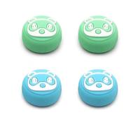 Controller Thumb Grip Caps,animal Forest Silicon Cover Crossing Handle Button Caps(4pcs, Green+blue)