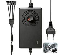 Controller ventola PWM a 4 pin, alimentazione 12 V 24 W, cavo 1 a 4 | Alimentatore ventilatore 12V con rotella 3-12V, flusso d'aria regolabile, meno rumore per PC, alloggiamento di rete e DVR