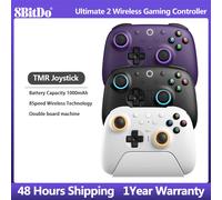 Controller wireless 8BitDo Ultimate 2, gamepad Bluetooth/USB/2.4G con joystick TMR, dock di ricarica per PC, Windows 10,11, Android