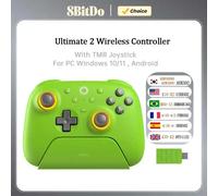 Controller wireless 8BitDo Ultimate 2, gamepad wireless 2.4g con joystick TMR per PC, Windows 10,11, Android