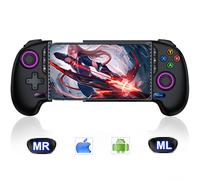 Controller wireless per iPhone/Android con joystick Hall, controller di gioco mobile con supporto per custodia, compatibile con console Steam Link, Roblox, PlayStation
