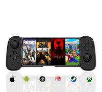 Controller wireless per iPhone/Android, MFi Bluetooth Mobile Game Gamepad per iOS/Switch Remote/Lite/PC/PS/Cloud Gaming Joystick estensibile per iPhone 15 14 13/Plus/Pro/Max, Direct Play (nero)