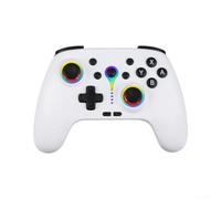 Controller wireless per Nintendo Switch con luci RGB, sei - Gyro Gamepad per funzione turbo Dual Shock Comfort Grip 15,5 cm (bianco)