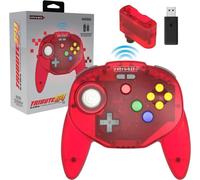 Controller wireless Retro-Bit Tribute 64 a 2,4 GHz per Nintendo 64/Switch/PC/Mac rosso chiaro - Nouvo
