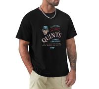 controlli Quints Shark Fishing Amity Island 1975 T-Shirt Funny Vintage Gift for Men Black L