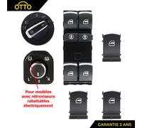 Placchetta+3 Bottoni+Interrutore Fari + Rotellina Retro Richiudibile Pinze VW