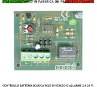CONTROLLO BATTERIA 24 V SCARICA RELÈ ALLARME ATTIVA DISATTIVA LA RICARICA 27,8 V