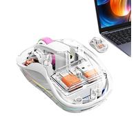 Controllo computer wireless con luci, Controllo computer wireless trasparente | Mouse trasparenti con controllo computerizzato con luce RGB,Tablet Laptop PC senza rumore per viaggia