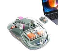 Controllo computer wireless ricaricabile, controllo computer silenzioso wireless, Controllo computerizzato trasparente a tre modalità con luce RGB, Gioco di apprendimento lavorativo Giocando al contro