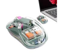 Controllo computer wireless trasparente, controllo computer wireless ricaricabile,Controllo computerizzato trasparente a tre modalità con luce RGB | Gioco di apprendimento lavorativo Giocando al contr