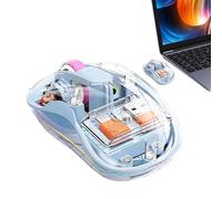 Controllo computer wireless trasparente, controllo computer wireless ricaricabile - Controllo computerizzato a tre modalità con luce RGB - computerizzato silenzioso per lavorare, apprendere