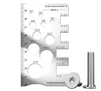 Controllo delle dimensioni della filettatura, calibro bullone e dado, strumento di dimensionamento delle viti in acciaio inossidabile portatile per tecnici di produzione ferramenta negozio di cantieri