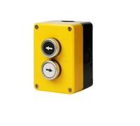 Controllo interruttore a pulsante 2P a due posizioni Scatola di plastica gialla Plastica impermeabile NO NC Ripristino momentaneo Uso elettrico(Up Down Cover)