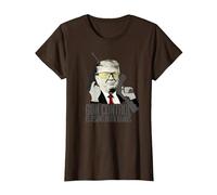 Controllo Pistola Utilizza entrambe Le Mani Donald Trump Funny Gun Maglietta, Donna, Marrone, 3XL