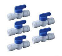 Controllo senza sforzo con confezione da 5 valvole a sfera Quick Connect Shut Off realizzate in robusto polipropilene (A)
