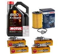 Controllo Set 5L Motul 5W-30 Con Candele Per Audi A4 2.0 TDI