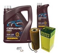 Controllo Set 6 L MANNOL Ceramic Pro 10W-40 per Mercedes C-Klasse W202 W203
