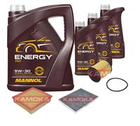 Controllo Set 8 L MANNOL Energy 5W-30 per Opel Omega B 2.5 V6 3.0 2.6 3.2