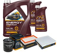 Controllo Set MANNOL Energy Premium 5W-30 7L Per KIA Stonic 1.0 T-GDi 1.4
