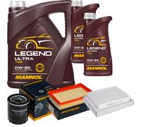 Controllo Set MANNOL Legend Ultra 0W-20 7L Per Toyota Aygo 1.0 VVT-I