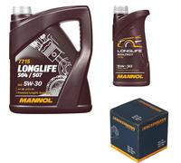 Controllo Set MANNOL LONGLIFE 5W-30 6L Per Mitsubishi Mirage/Space 1.2 1.0
