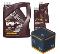 Controllo Set MANNOL LONGLIFE 5W-30 7L Per Mitsubishi Mirage/Space 1.0 1.2