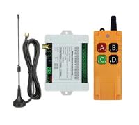 Controllo telecomando alla gru wireless, DC 12/24/36 4CH Ricevitore radio con interruttore di telecomando senza fili con antenna for ventose for telecomando a lunga distanza 2000M(C211008 GK06TX-1)
