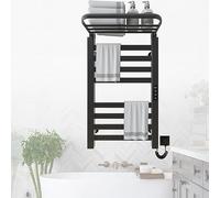 Controllo Touch Scaldasalviette Elettrico, 4 Modalità Scaldasalviette Termoarredo Tempistiche 1-9 Ore, Scalda Salviette Da Bagno Elettrico, Regolazione Della Temperatura 30-70°, 200W , 45x75cm,Nero