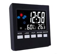 Controllo vocale Sveglia Termometro Retroilluminato LED | Premere o toccare per attivare, spegnimento automatico di 5 secondi, visione notturna a mani libere, cifre LED chiare