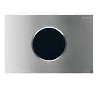 Unità di comando per WC Geberit con azionamento elettrico del risciacquo, senza contatto, Sigma10, con comando a infrarossi, 115.907., Colorazione: Acciaio inox, spazzolato, rivestito / lucidato facile da pulire - 115.907.SN.6
