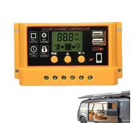 Controllore Di Carica Per Pannelli | 12V/24V Regolatori Di Carica Intelligenti | 30A Doppio USB per Casa Campeggio Esterno Avventura Cabina - Uso In Casa Fattoria Officina Campeggio Cabina