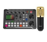 Controllore DJ Attrezzatura DJ Microfono Scheda audio Console Kit scheda audio da studio Cavo Telefono Mixing Computer Mixer vocale dal vivo Scheda audio F998(With Microphone)