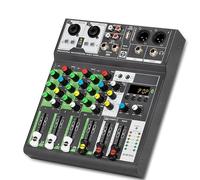 Controllore DJ Console di missaggio audio professionale Computer di registrazione USB 48V Ritardo di alimentazione Phantom Effetto di ripetizione Mixer audio USB a 4 canali