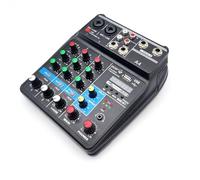 Controllore DJ, Scheda di mixaggio digitale professionale a 4 canali Microfono Telefono cellulare Trasmissione in diretta Registrazione su computer Attrezzatura audio for DJ