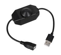 Controllore Luminosità LED Strisce USB 5v Nero Regolazione Rapida | Plug And Play, Cavo USB per Lampada da Scrivania, Rame e Gomma, 31cm