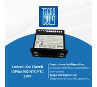 CONTROLLORE TERMOSTATO ELETTRONICO TEMPERATURA PER UNITÀ REFRIGERANTI DA 230V