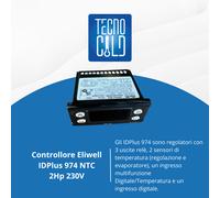 CONTROLLORE TERMOSTATO ELETTRONICO TEMPERATURA PER UNITÀ REFRIGERANTI DA 230V