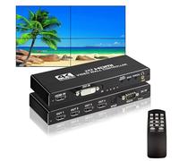 Controllore Video Wall 4K HDMl 2x2, Processore Video Wall Ruotabile a 180° con Telecomando IR, 8 Modalità di Giunzione 1x1 1x2 1x3 1x4 2x1 3x1 4x1, Unione di 4 Schermi in un Display a Parete
