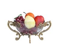 Controsoffitto Frutta e Verdura Basket Ciotola Ciotola di Frutta Nuovo Stile Cinese Retro Vetro Trasparente Piatto di Frutta Casa Soggiorno Decor Ottone Doppio Orecchio Maniglia Piatto di Frutta
