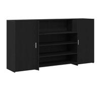Controsoffitto Reception Legno Ingegneria 200 cm Nero | Con Conservazione Integrata, Stabile, Versatile per Ufficio, Hotel, Clinica