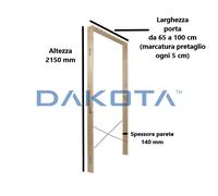 CONTROTELAIO IN LEGNO PER PORTE A BATTENTE H.2150 SPESSORE MURO 105-140mm DAKOTA